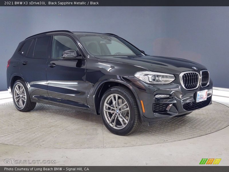 Black Sapphire Metallic / Black 2021 BMW X3 sDrive30i