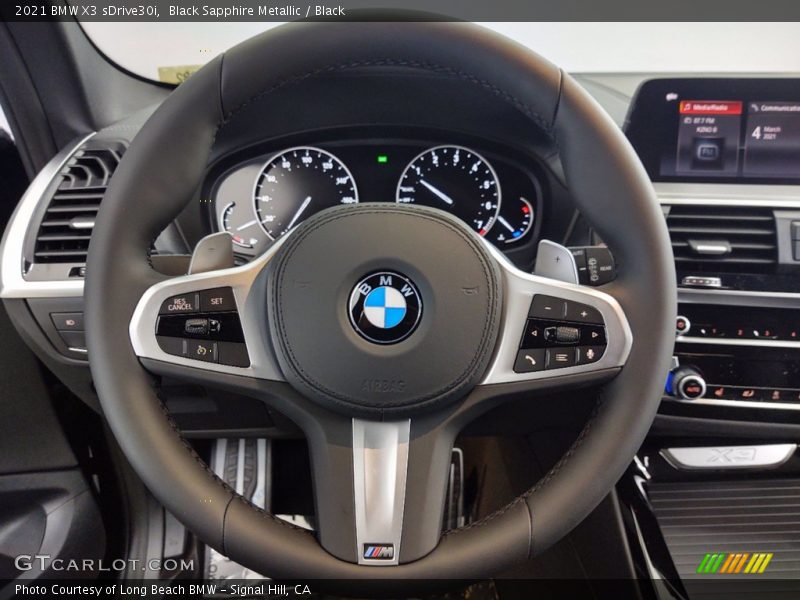 Black Sapphire Metallic / Black 2021 BMW X3 sDrive30i
