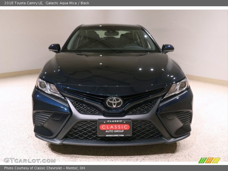 Galactic Aqua Mica / Black 2018 Toyota Camry LE