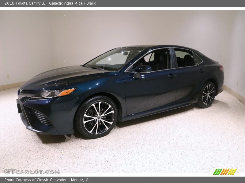 Galactic Aqua Mica / Black 2018 Toyota Camry LE