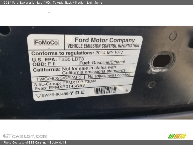 Tuxedo Black / Medium Light Stone 2014 Ford Explorer Limited 4WD
