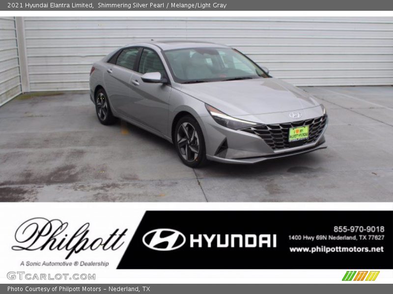 Shimmering Silver Pearl / Melange/Light Gray 2021 Hyundai Elantra Limited