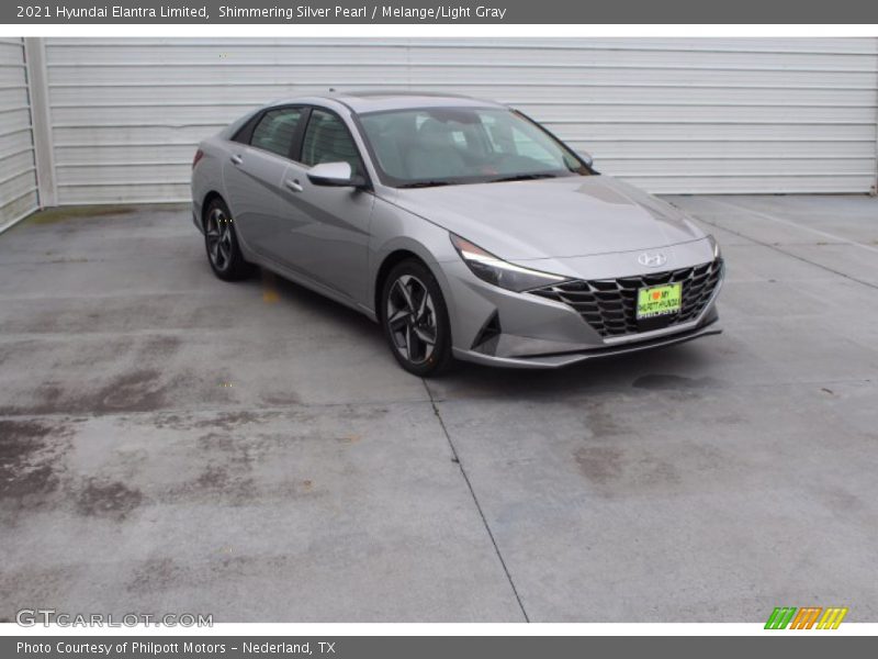 Shimmering Silver Pearl / Melange/Light Gray 2021 Hyundai Elantra Limited