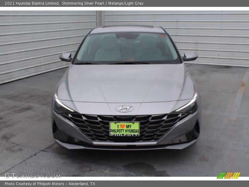 Shimmering Silver Pearl / Melange/Light Gray 2021 Hyundai Elantra Limited