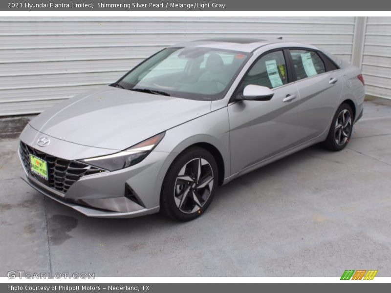 Shimmering Silver Pearl / Melange/Light Gray 2021 Hyundai Elantra Limited