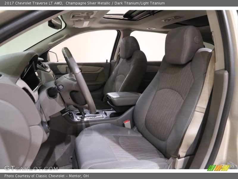 Champagne Silver Metallic / Dark Titanium/Light Titanium 2017 Chevrolet Traverse LT AWD