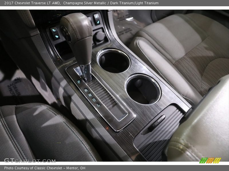 Champagne Silver Metallic / Dark Titanium/Light Titanium 2017 Chevrolet Traverse LT AWD