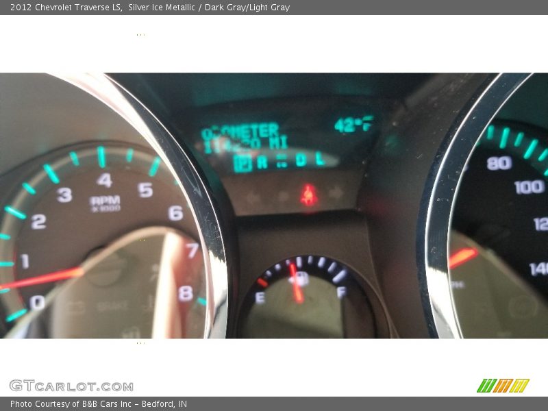 Silver Ice Metallic / Dark Gray/Light Gray 2012 Chevrolet Traverse LS