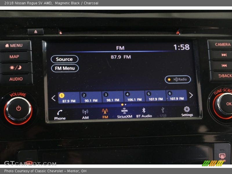 Magnetic Black / Charcoal 2018 Nissan Rogue SV AWD