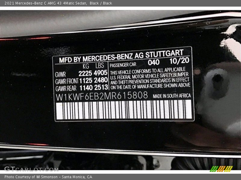 Black / Black 2021 Mercedes-Benz C AMG 43 4Matic Sedan