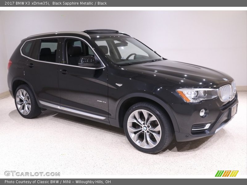 Black Sapphire Metallic / Black 2017 BMW X3 xDrive35i