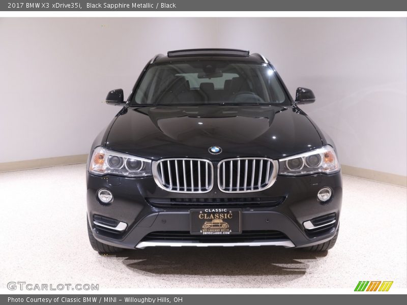 Black Sapphire Metallic / Black 2017 BMW X3 xDrive35i