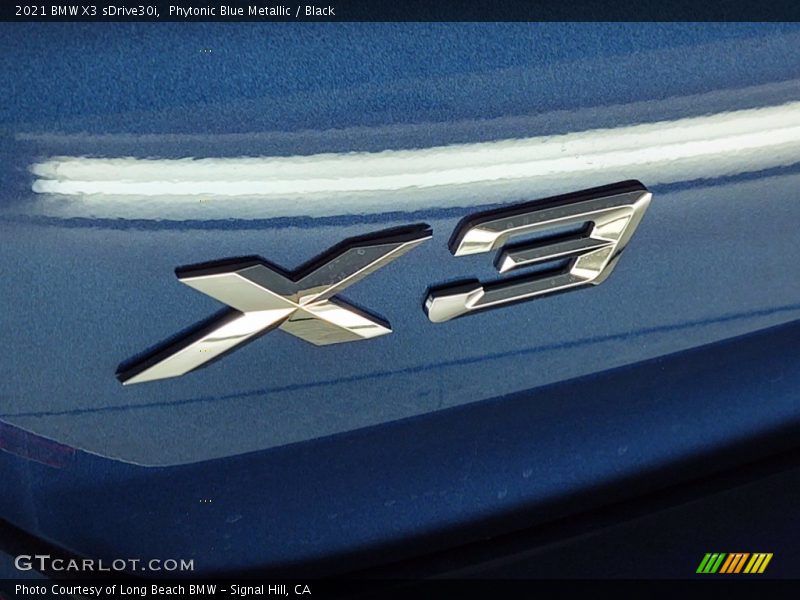 Phytonic Blue Metallic / Black 2021 BMW X3 sDrive30i