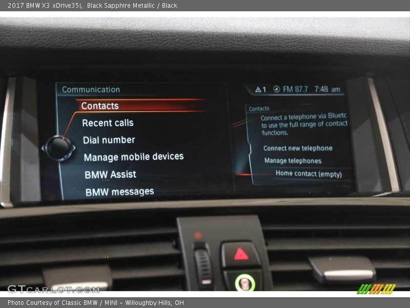 Black Sapphire Metallic / Black 2017 BMW X3 xDrive35i