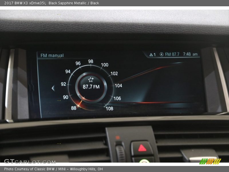 Black Sapphire Metallic / Black 2017 BMW X3 xDrive35i