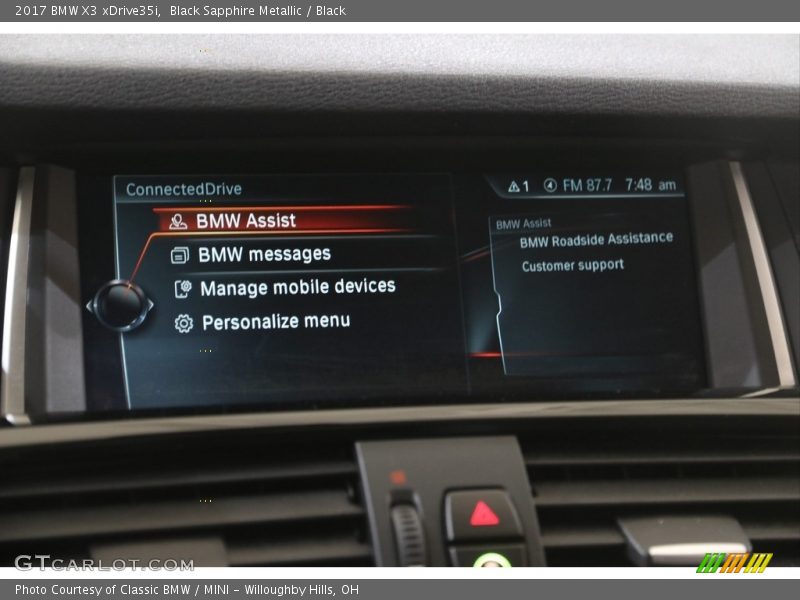 Black Sapphire Metallic / Black 2017 BMW X3 xDrive35i