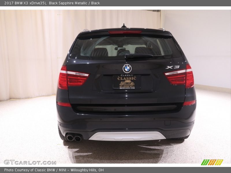 Black Sapphire Metallic / Black 2017 BMW X3 xDrive35i