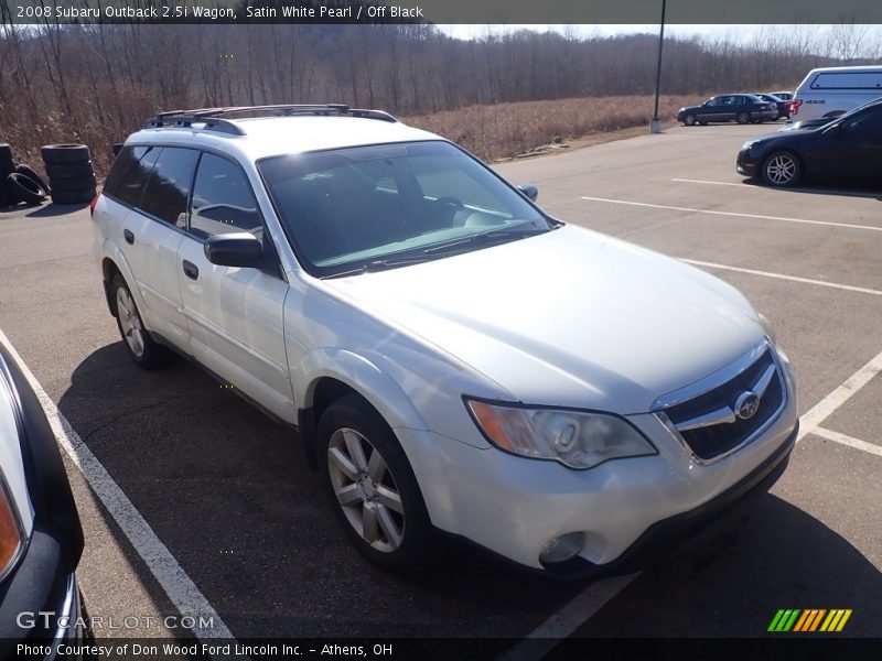 Satin White Pearl / Off Black 2008 Subaru Outback 2.5i Wagon