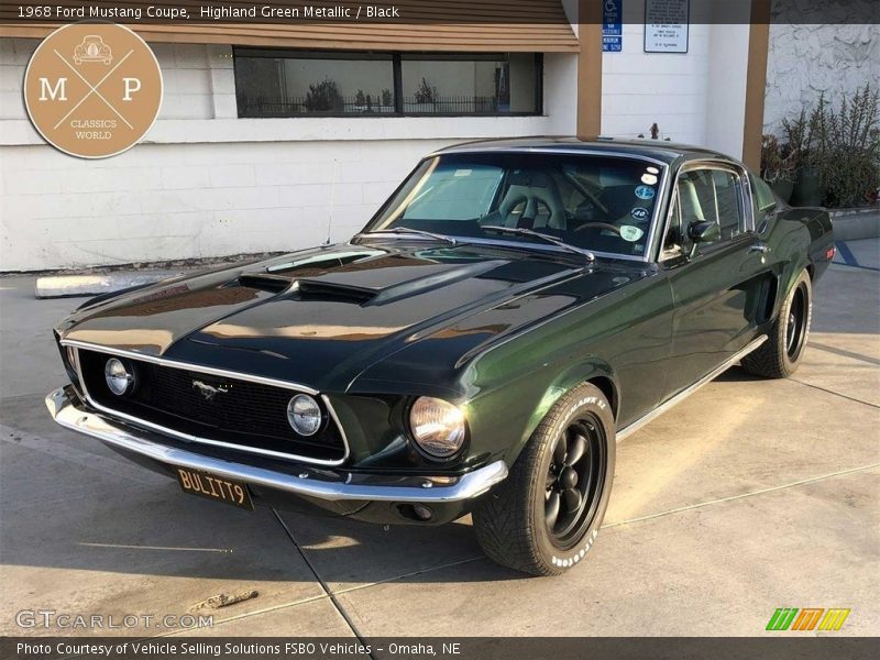 Highland Green Metallic / Black 1968 Ford Mustang Coupe