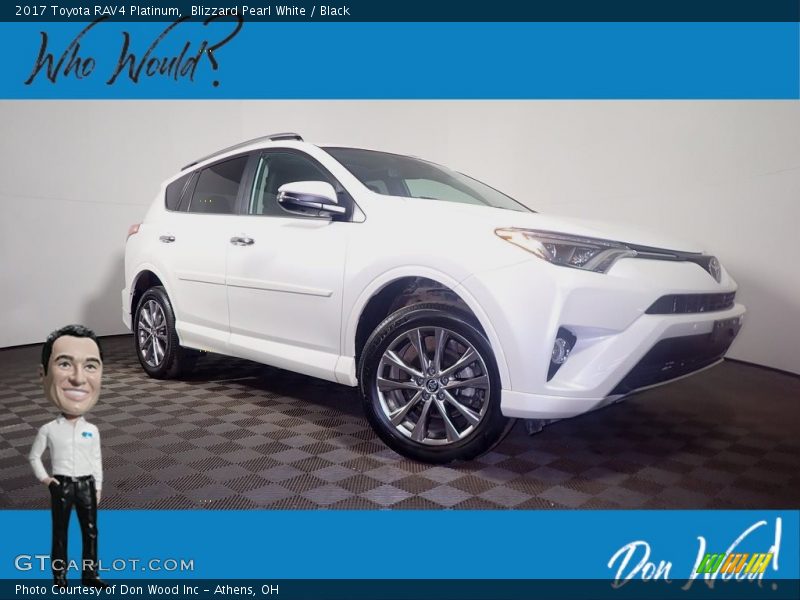 Blizzard Pearl White / Black 2017 Toyota RAV4 Platinum