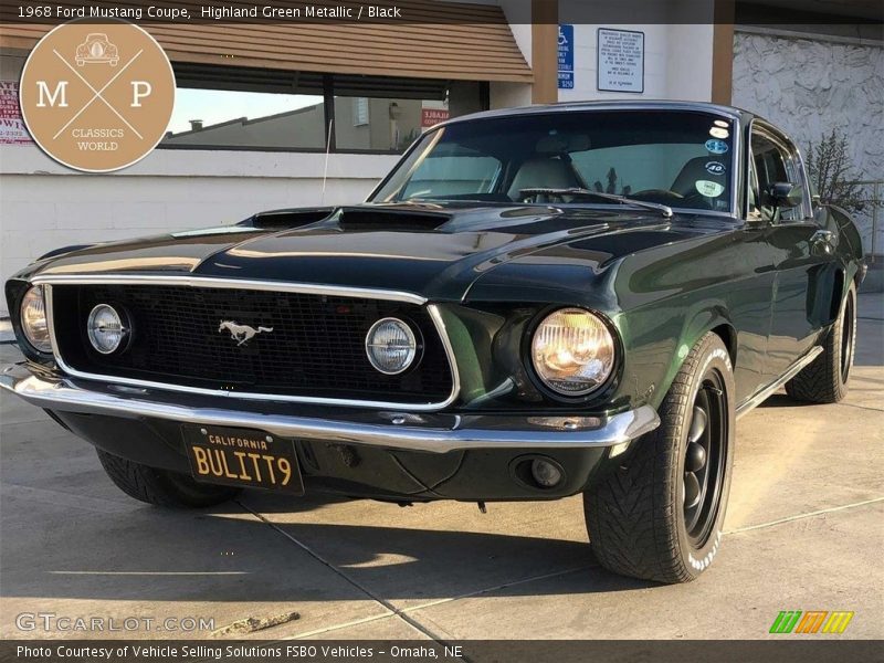 Highland Green Metallic / Black 1968 Ford Mustang Coupe