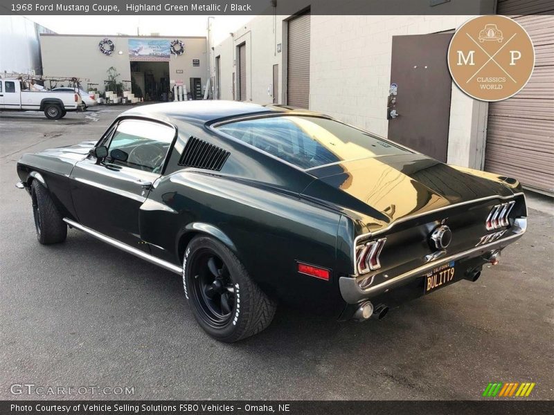 Highland Green Metallic / Black 1968 Ford Mustang Coupe