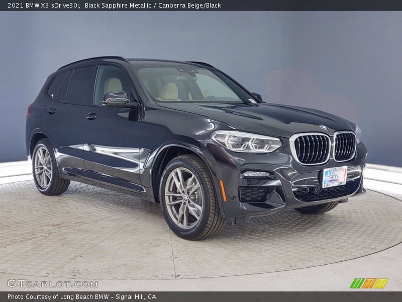 Black Sapphire Metallic / Canberra Beige/Black 2021 BMW X3 sDrive30i