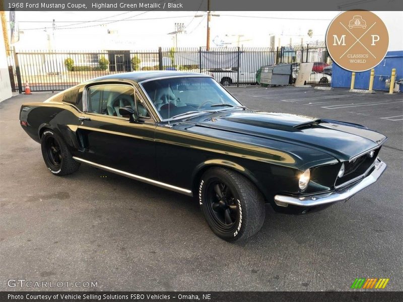 Highland Green Metallic / Black 1968 Ford Mustang Coupe