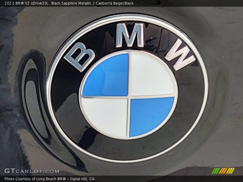 Black Sapphire Metallic / Canberra Beige/Black 2021 BMW X3 sDrive30i