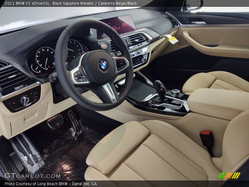 Black Sapphire Metallic / Canberra Beige/Black 2021 BMW X3 sDrive30i