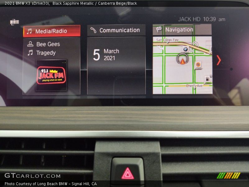 Black Sapphire Metallic / Canberra Beige/Black 2021 BMW X3 sDrive30i