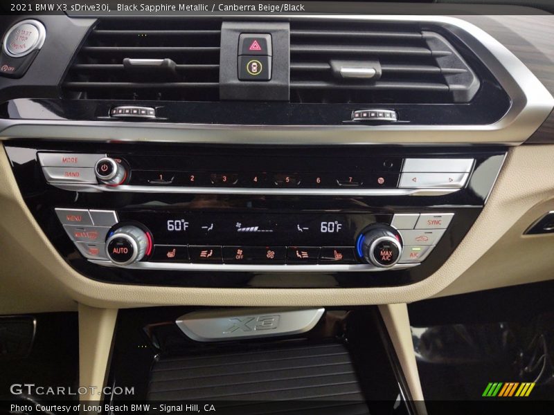 Black Sapphire Metallic / Canberra Beige/Black 2021 BMW X3 sDrive30i