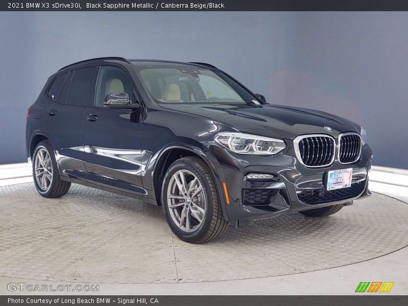 Black Sapphire Metallic / Canberra Beige/Black 2021 BMW X3 sDrive30i