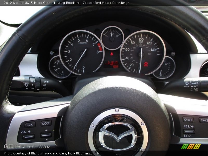 Copper Red Mica / Dune Beige 2012 Mazda MX-5 Miata Grand Touring Roadster