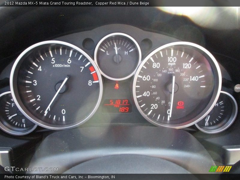Copper Red Mica / Dune Beige 2012 Mazda MX-5 Miata Grand Touring Roadster