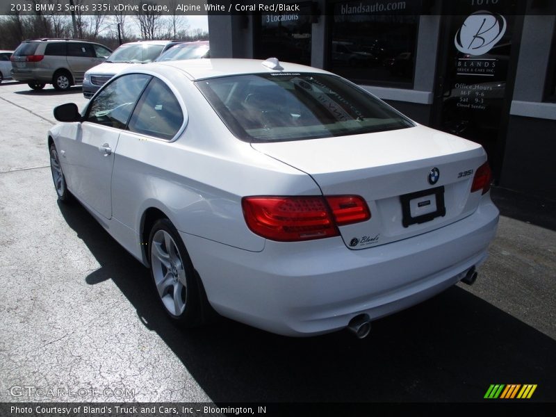 Alpine White / Coral Red/Black 2013 BMW 3 Series 335i xDrive Coupe
