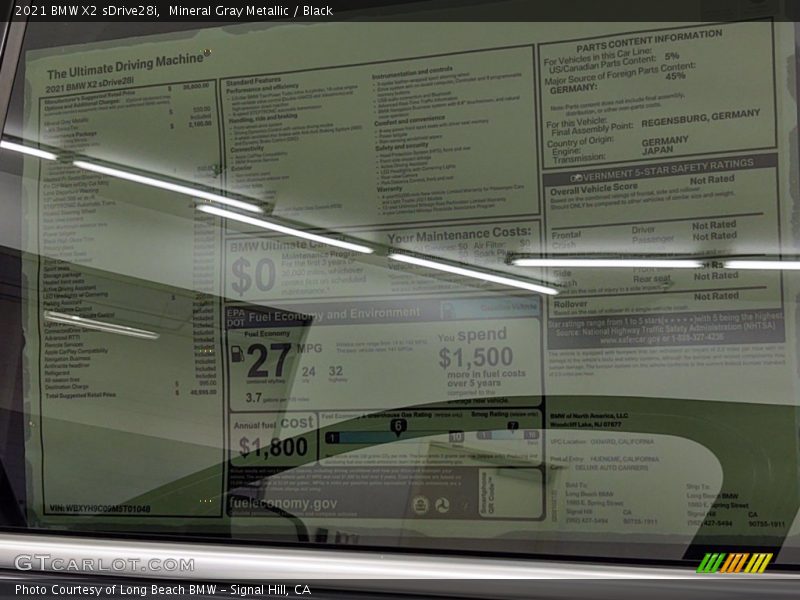 Mineral Gray Metallic / Black 2021 BMW X2 sDrive28i