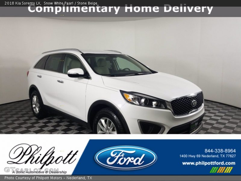 Snow White Pearl / Stone Beige 2018 Kia Sorento LX