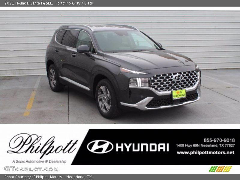 Portofino Gray / Black 2021 Hyundai Santa Fe SEL