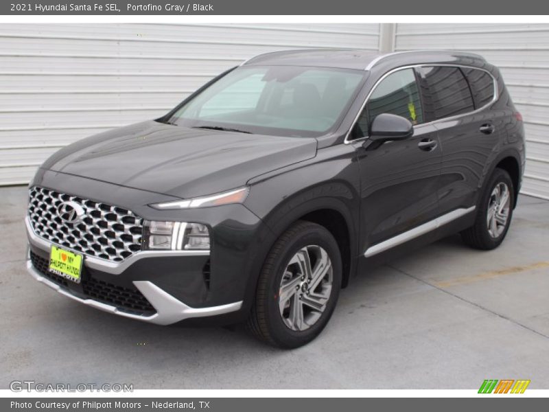 Portofino Gray / Black 2021 Hyundai Santa Fe SEL