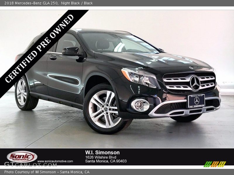 Night Black / Black 2018 Mercedes-Benz GLA 250