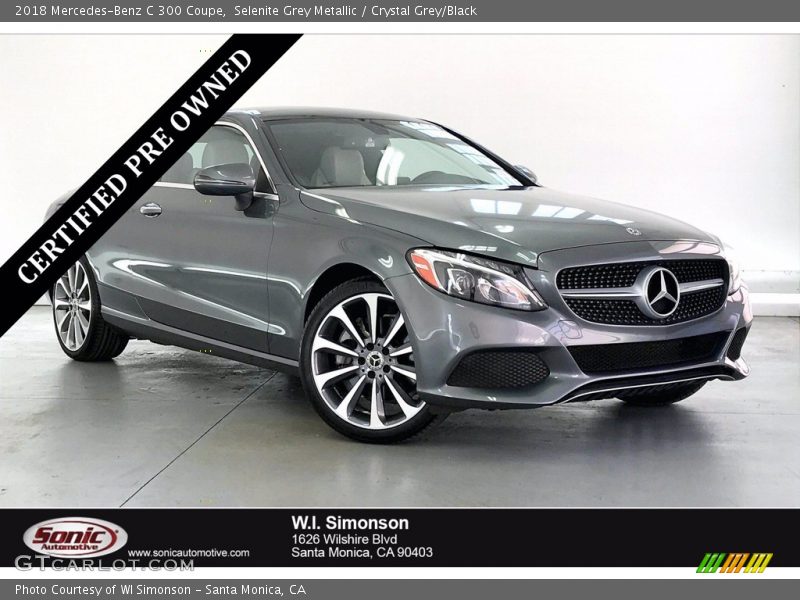 Selenite Grey Metallic / Crystal Grey/Black 2018 Mercedes-Benz C 300 Coupe