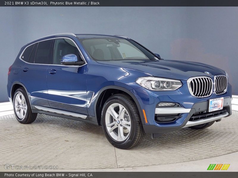 Phytonic Blue Metallic / Black 2021 BMW X3 sDrive30i