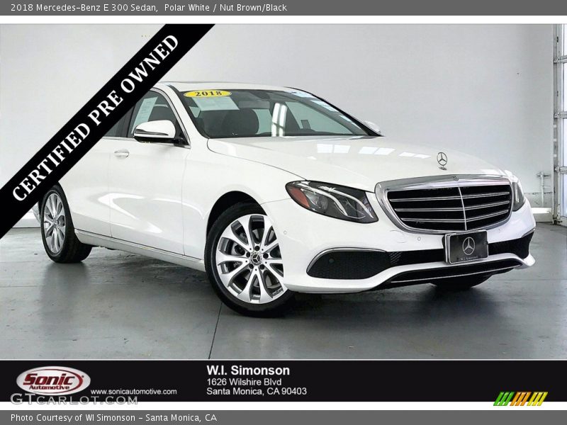 Polar White / Nut Brown/Black 2018 Mercedes-Benz E 300 Sedan