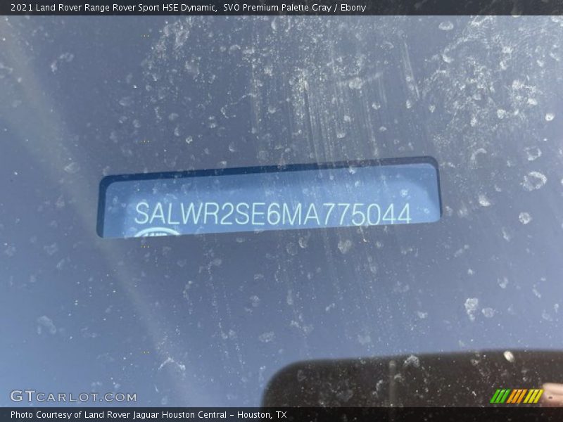 SVO Premium Palette Gray / Ebony 2021 Land Rover Range Rover Sport HSE Dynamic