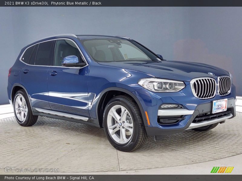 Phytonic Blue Metallic / Black 2021 BMW X3 sDrive30i