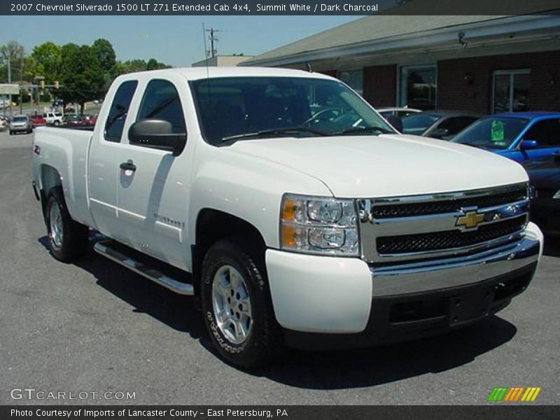 Summit White / Dark Charcoal 2007 Chevrolet Silverado 1500 LT Z71 Extended Cab 4x4