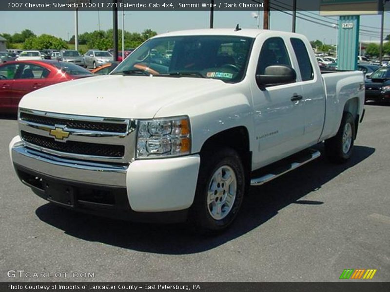 Summit White / Dark Charcoal 2007 Chevrolet Silverado 1500 LT Z71 Extended Cab 4x4