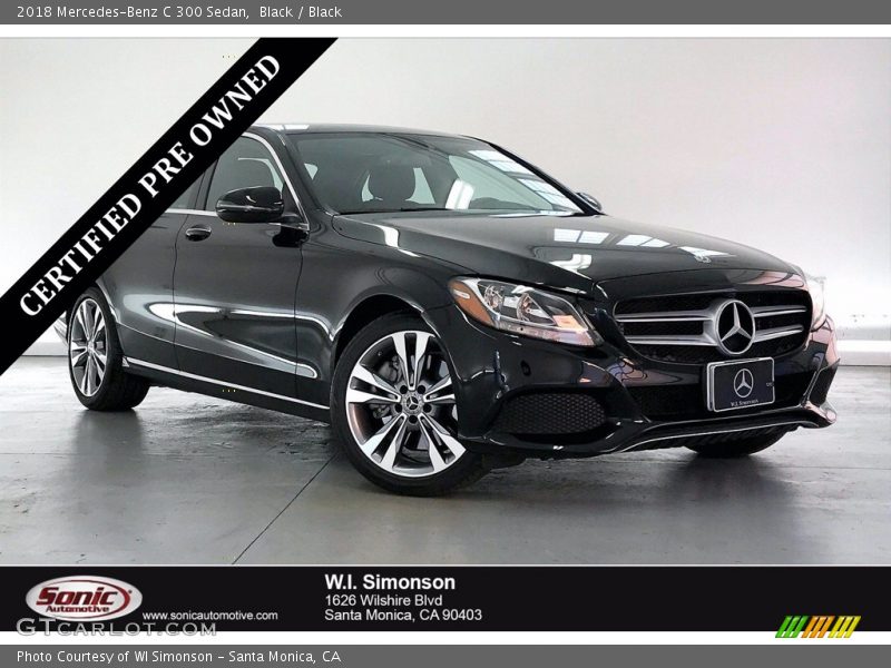 Black / Black 2018 Mercedes-Benz C 300 Sedan