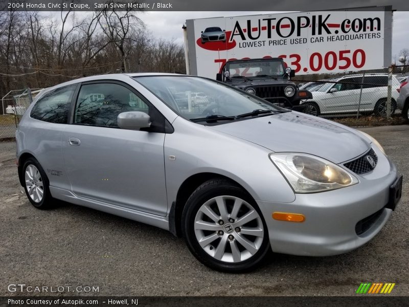 Satin Silver Metallic / Black 2004 Honda Civic Si Coupe